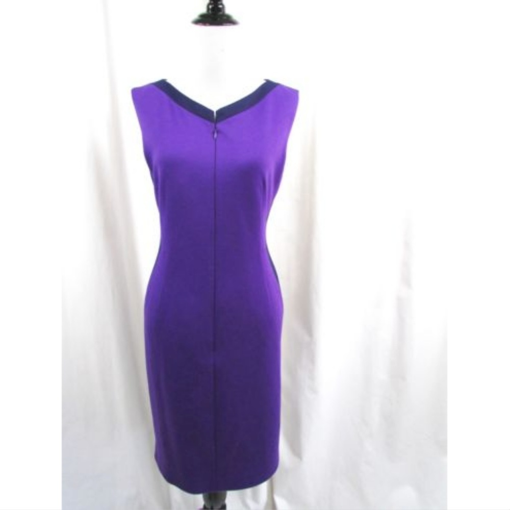 T Tahari Libby Purple Sky Sheath Dress
